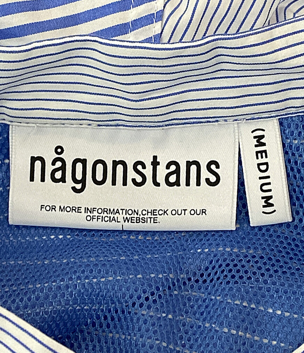 美品 nagonstans 半袖シャツ ミックスストライプ 470HA430-0330 レディース SIZE M ナゴンスタンス