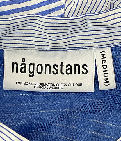 美品 nagonstans 半袖シャツ ミックスストライプ 470HA430-0330 レディース SIZE M ナゴンスタンス