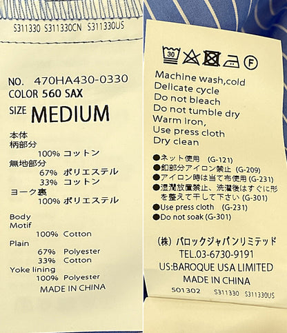 美品 nagonstans 半袖シャツ ミックスストライプ 470HA430-0330 レディース SIZE M ナゴンスタンス