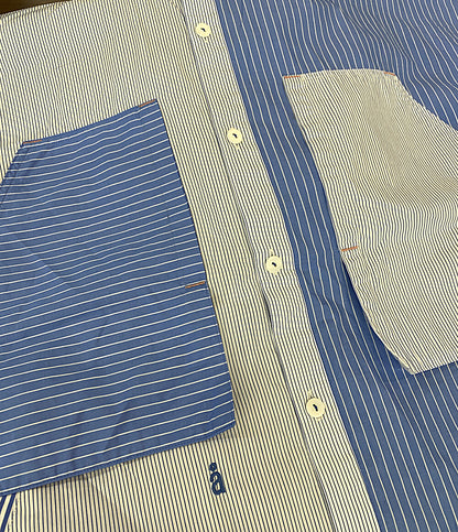 美品 nagonstans 半袖シャツ ミックスストライプ 470HA430-0330 レディース SIZE M ナゴンスタンス