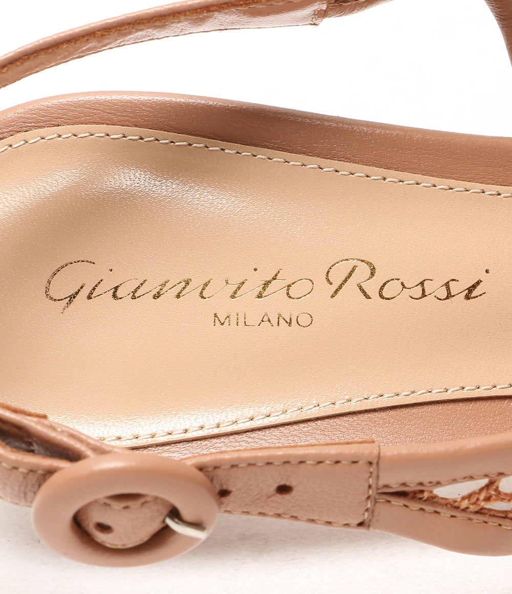 Gianvito Rossi パンプス ピンクベージュ バックストラップ レディース SIZE 37 ジャンヴィトロッシ