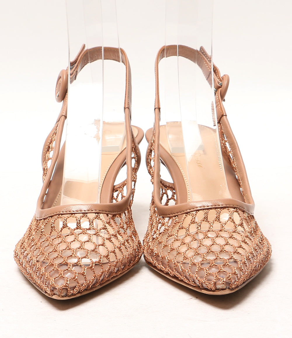 Gianvito Rossi パンプス ピンクベージュ バックストラップ レディース SIZE 37 ジャンヴィトロッシ