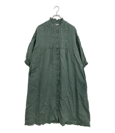 PINK HOUSE 七分袖ワンピース リネン100 グリーン A2123FA 068 レディース SIZE - ピンクハウス