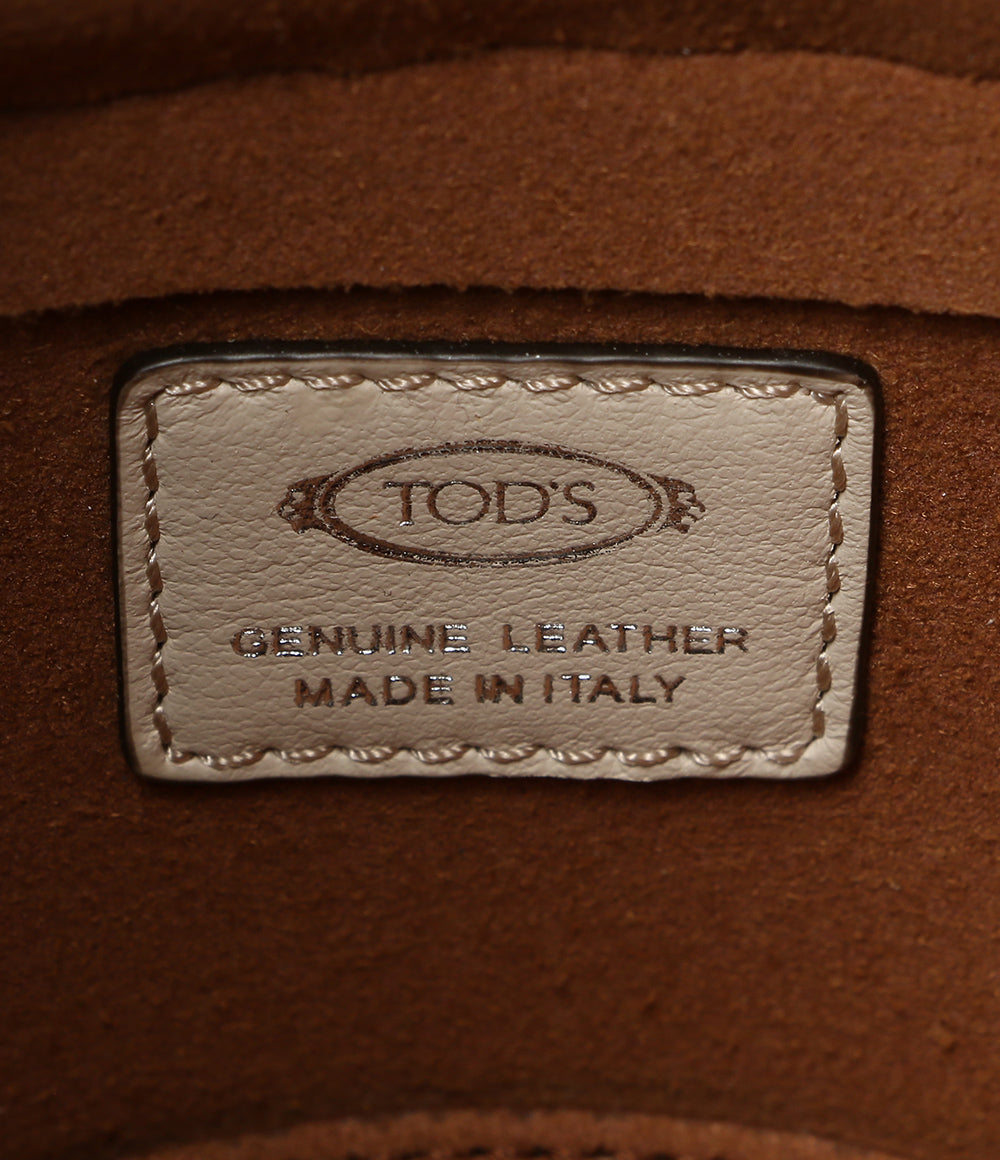 TOD'S ショルダーバッグ カゴバッグ レザー ホワイト レディース