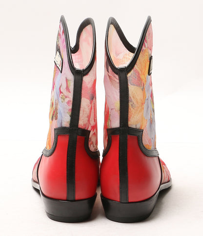 MSGM ブーツ レッド×フラワー レディース SIZE 37 エムエスジーエム