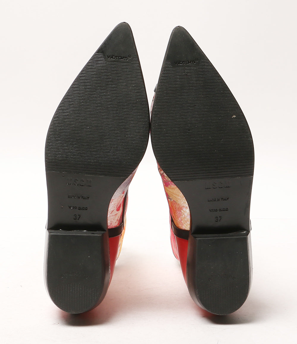 MSGM ブーツ レッド×フラワー レディース SIZE 37 エムエスジーエム