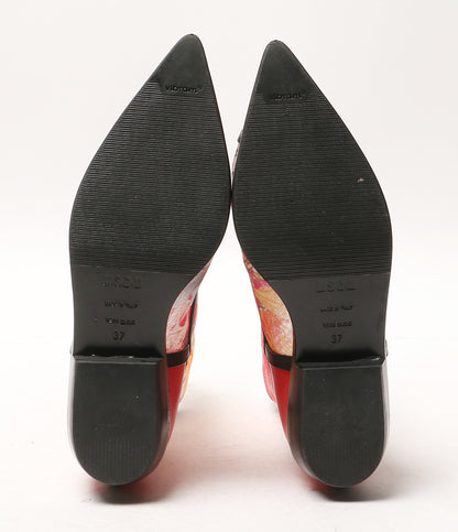MSGM ブーツ レッド×フラワー レディース SIZE 37 エムエスジーエム