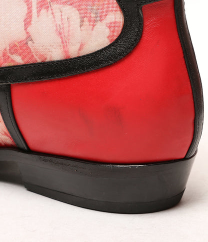 MSGM ブーツ レッド×フラワー レディース SIZE 37 エムエスジーエム