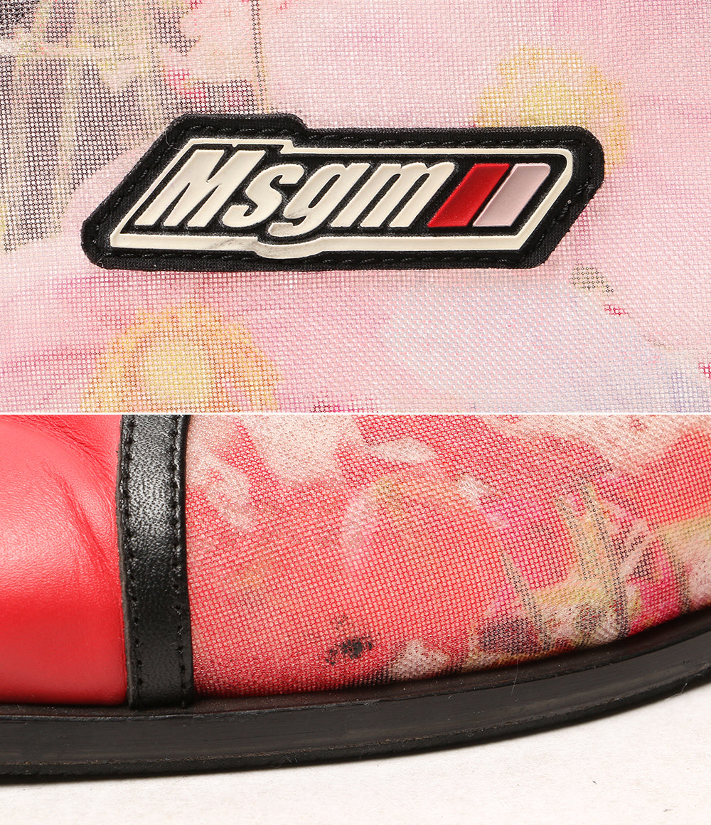 MSGM ブーツ レッド×フラワー レディース SIZE 37 エムエスジーエム