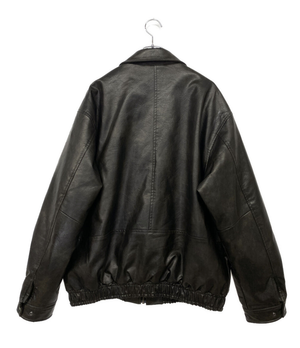 HUF ジャケット エコレザー ダークブラウン メンズ SIZE XL ハフ