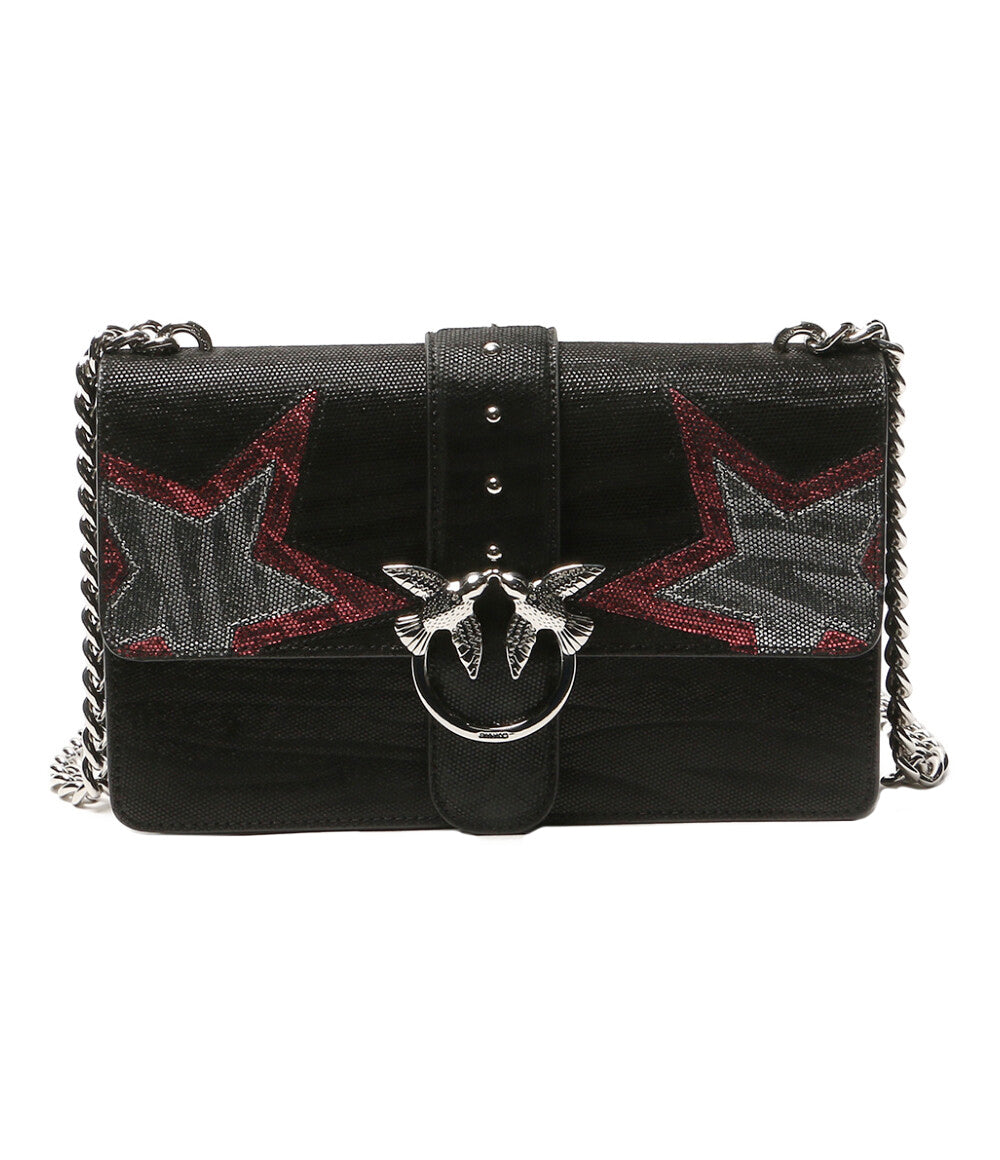 美品 PINKO ショルダーバッグ LOVE BAG ブラック スター レディース ピンコ