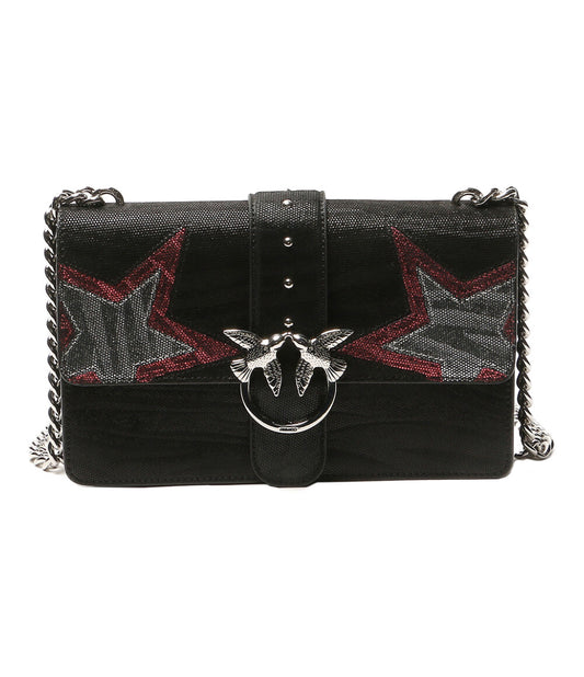 美品 PINKO ショルダーバッグ LOVE BAG ブラック スター レディース ピンコ
