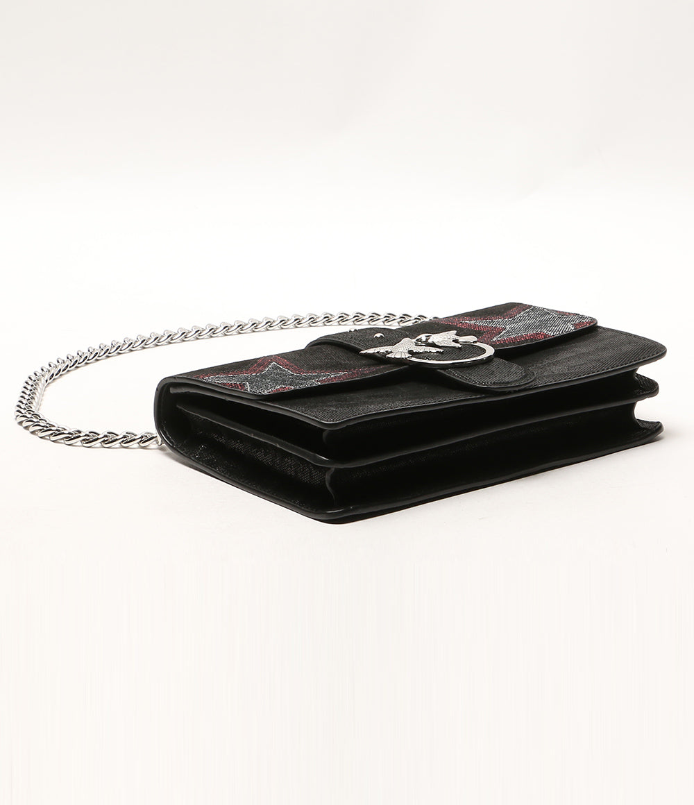 美品 PINKO ショルダーバッグ LOVE BAG ブラック スター レディース ピンコ