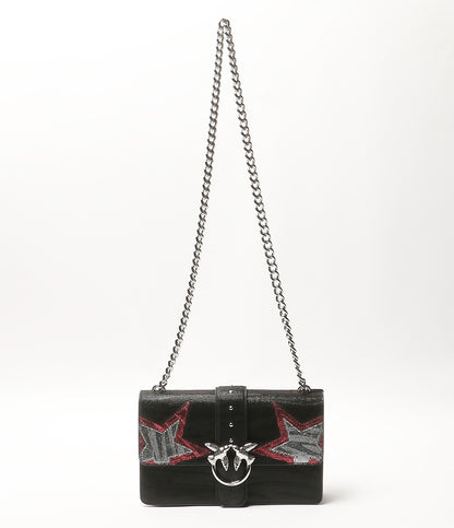 美品 PINKO ショルダーバッグ LOVE BAG ブラック スター レディース ピンコ