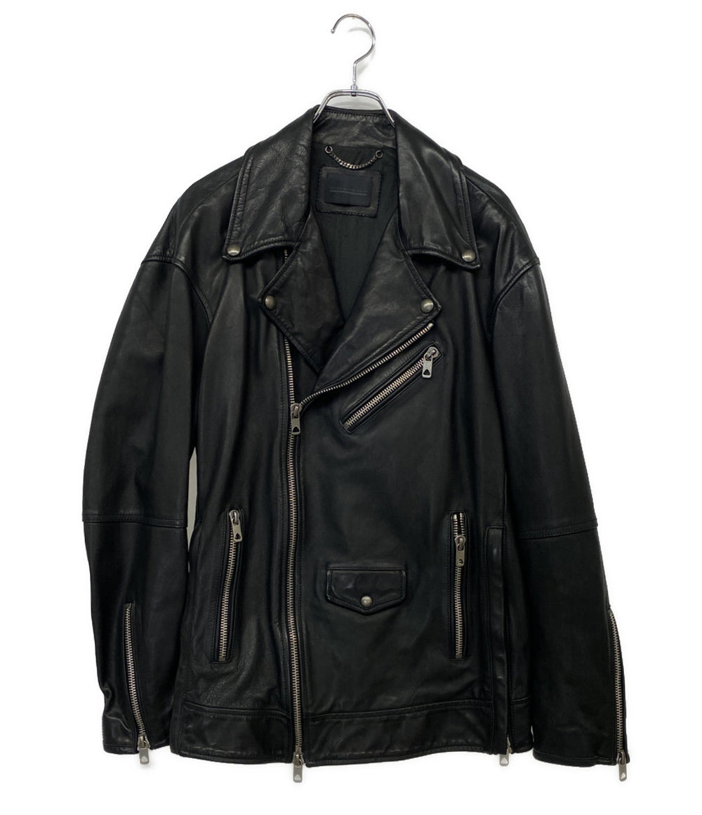 DIESEL BLACK GOLD シングルライダースジャケット 牛革 ブラック メンズ SIZE 48 ディーゼルブラックゴールド
