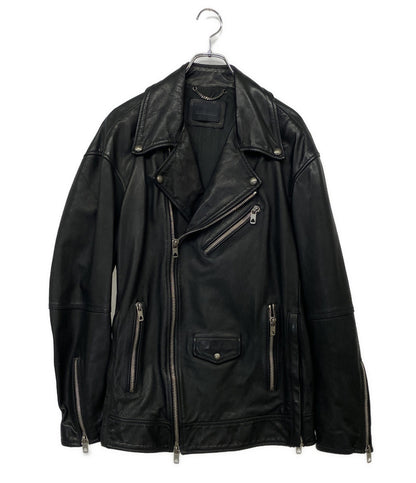 DIESEL BLACK GOLD シングルライダースジャケット 牛革 ブラック メンズ SIZE 48 ディーゼルブラックゴールド