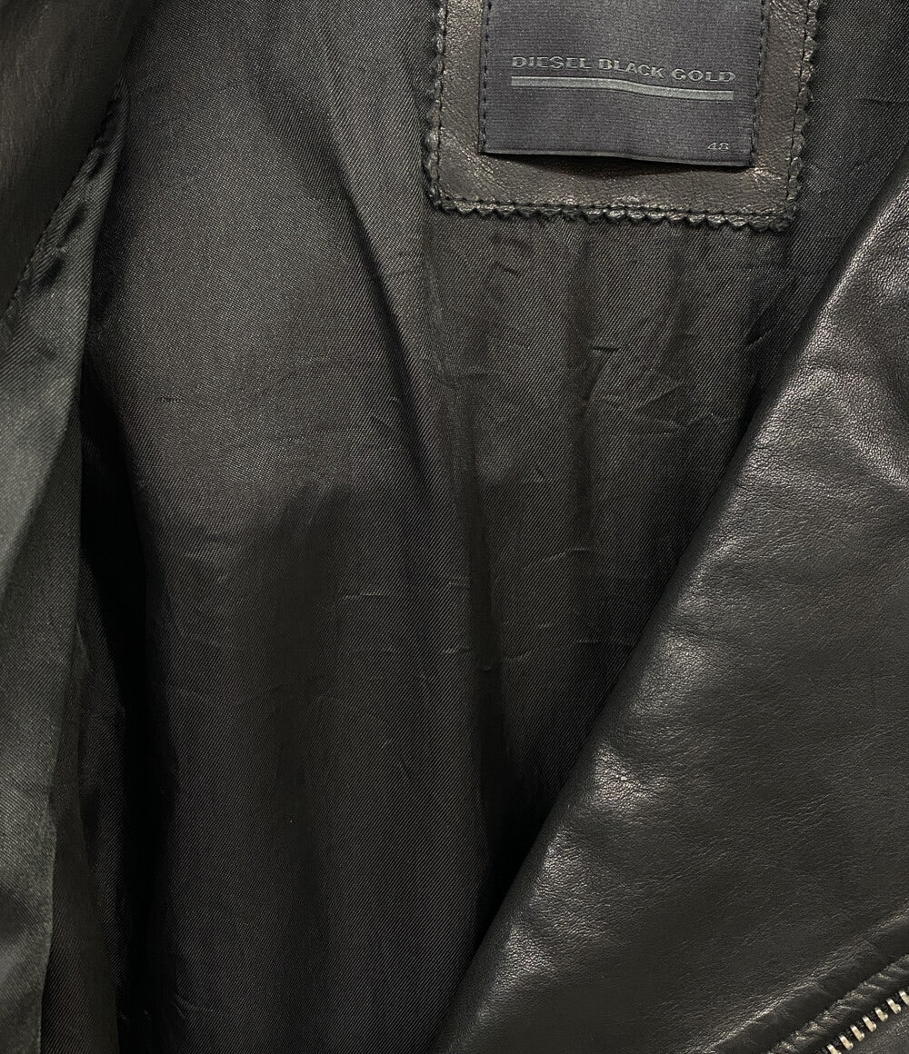DIESEL BLACK GOLD シングルライダースジャケット 牛革 ブラック メンズ SIZE 48 ディーゼルブラックゴールド