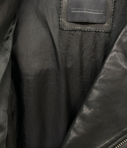 DIESEL BLACK GOLD シングルライダースジャケット 牛革 ブラック メンズ SIZE 48 ディーゼルブラックゴールド
