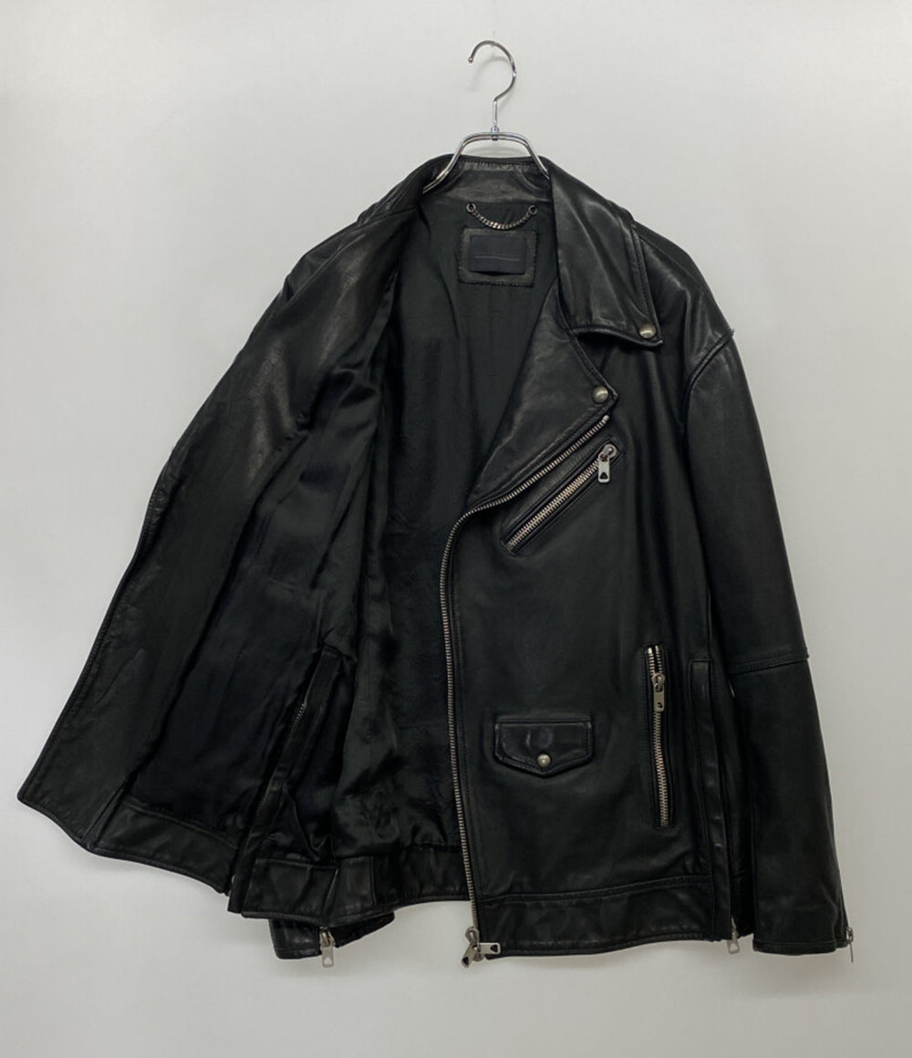 DIESEL BLACK GOLD シングルライダースジャケット 牛革 ブラック メンズ SIZE 48 ディーゼルブラックゴールド