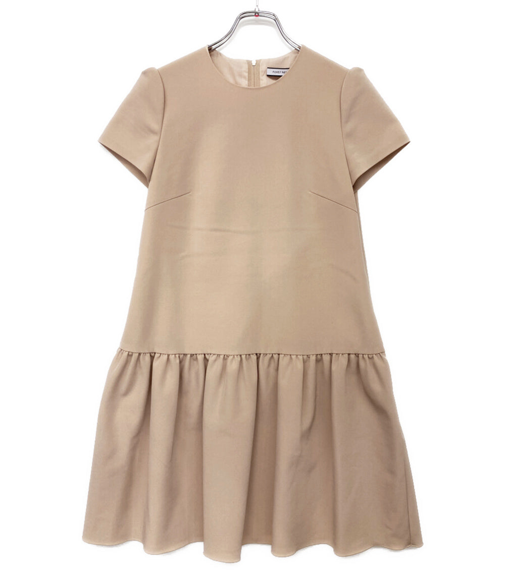 FOXEY NEWYORK 半袖ワンピース ベージュ レディース SIZE 38 フォクシーニューヨーク