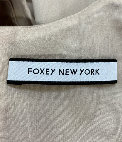 FOXEY NEWYORK 半袖ワンピース ベージュ レディース SIZE 38 フォクシーニューヨーク