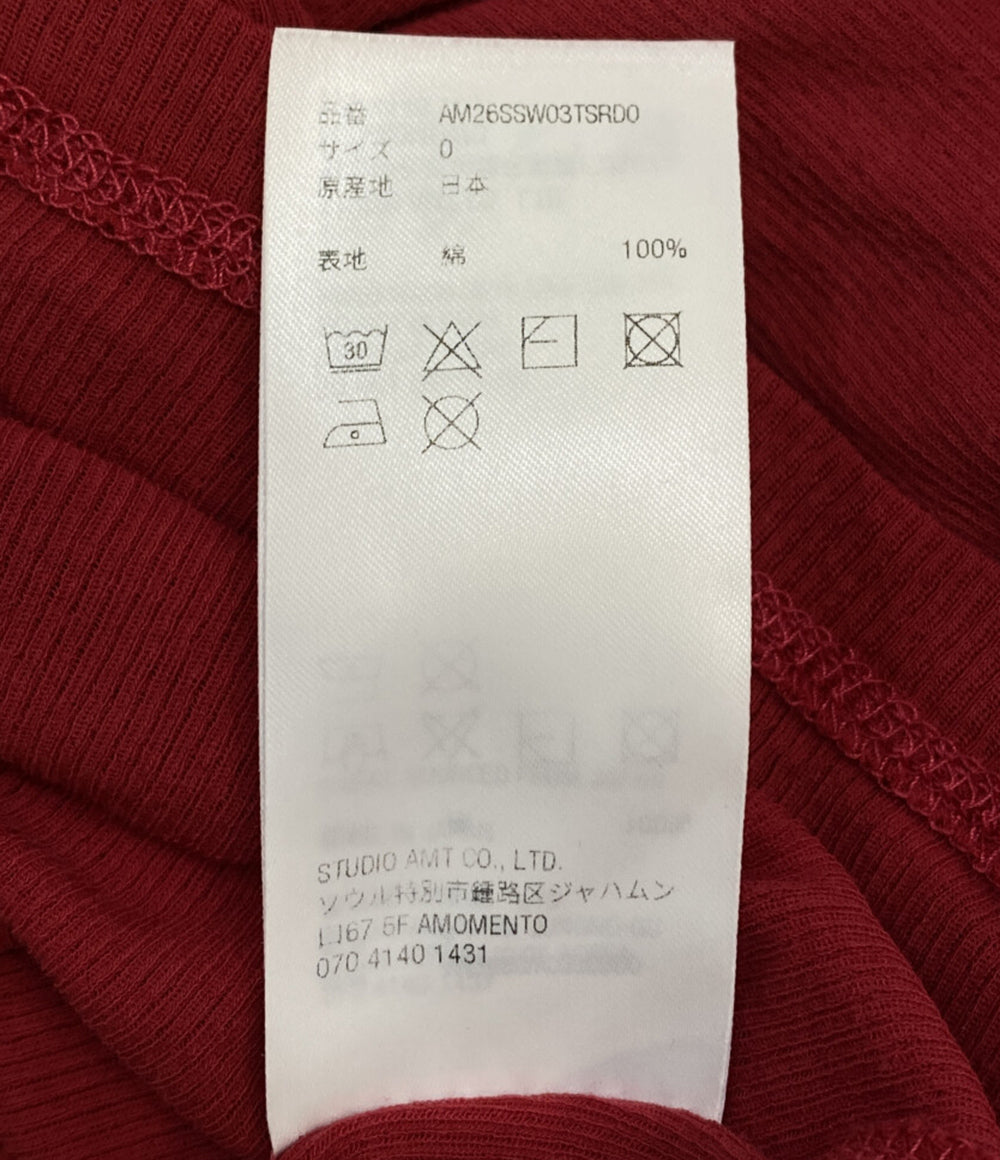 AMOMENTO 長袖Ｔシャツ 26SS レッド AM26SS03TSRD0 レディース SIZE - アモーメント