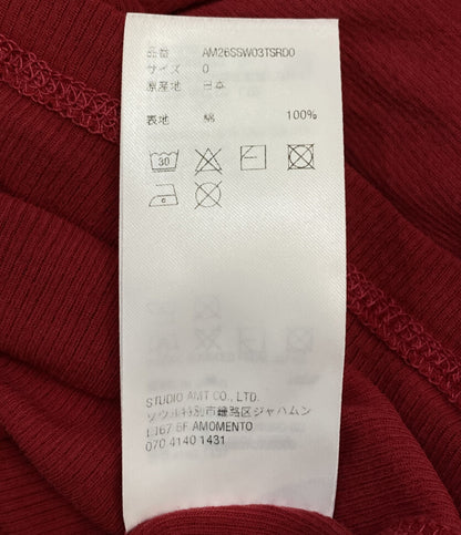 AMOMENTO 長袖Ｔシャツ 26SS レッド AM26SS03TSRD0 レディース SIZE - アモーメント