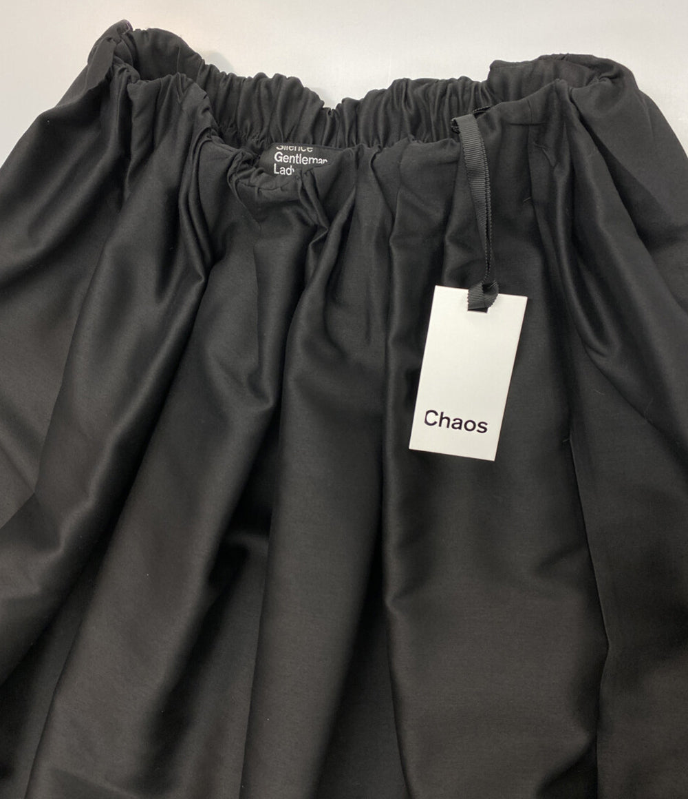 美品 Chaos ブラック バッスルロングスカート レディース SIZE F カオス