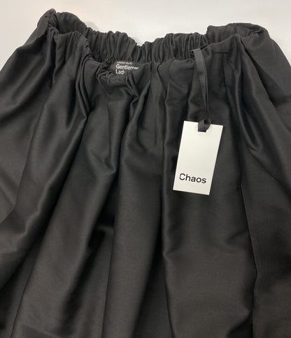 美品 Chaos ブラック バッスルロングスカート レディース SIZE F カオス
