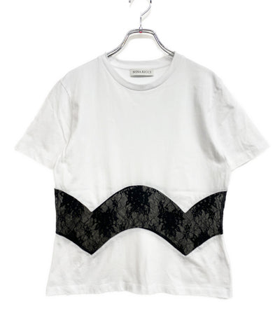NINA RICCI レースインサート半袖Tシャツ 5A-T0014-C0104 レディース SIZE L ニナリッチ