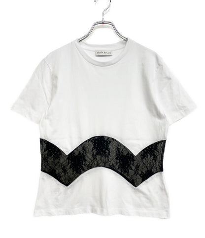NINA RICCI レースインサート半袖Tシャツ 5A-T0014-C0104 レディース SIZE L ニナリッチ