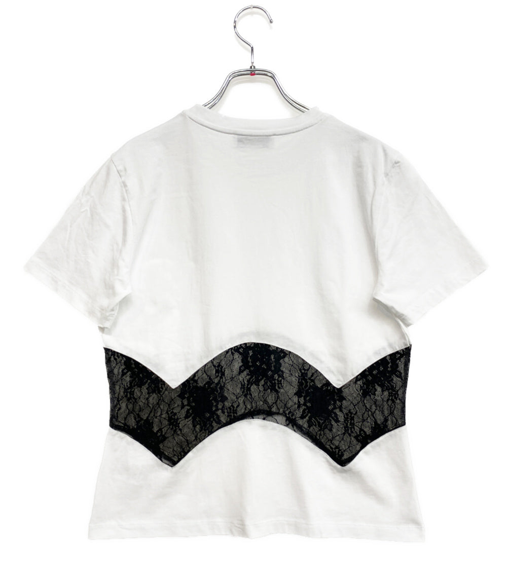NINA RICCI レースインサート半袖Tシャツ 5A-T0014-C0104 レディース SIZE L ニナリッチ