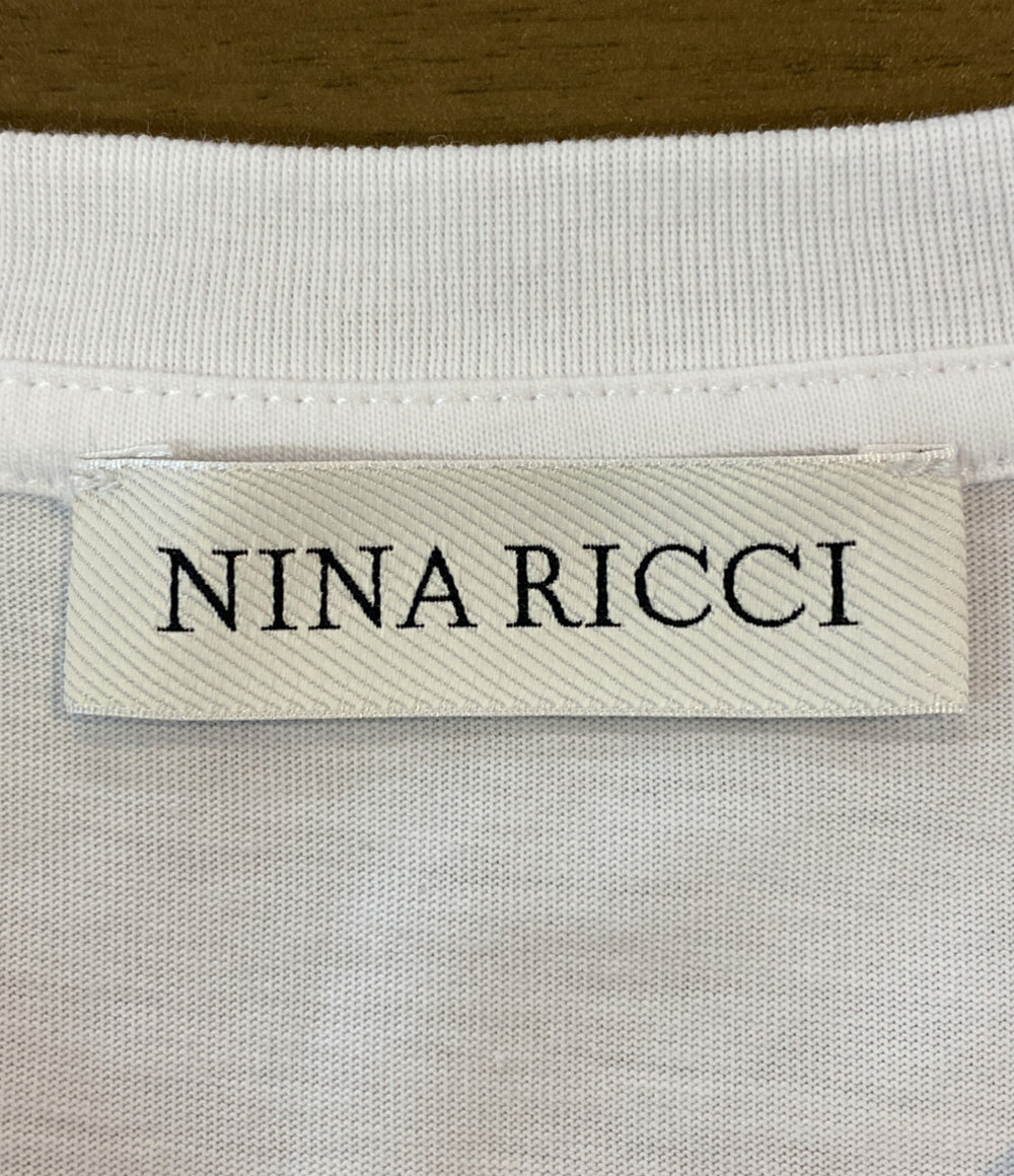 NINA RICCI レースインサート半袖Tシャツ 5A-T0014-C0104 レディース SIZE L ニナリッチ