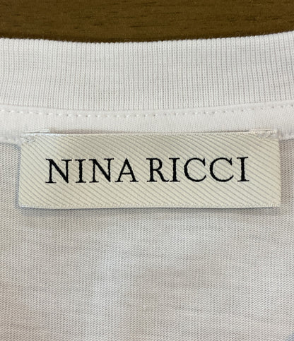 NINA RICCI レースインサート半袖Tシャツ 5A-T0014-C0104 レディース SIZE L ニナリッチ