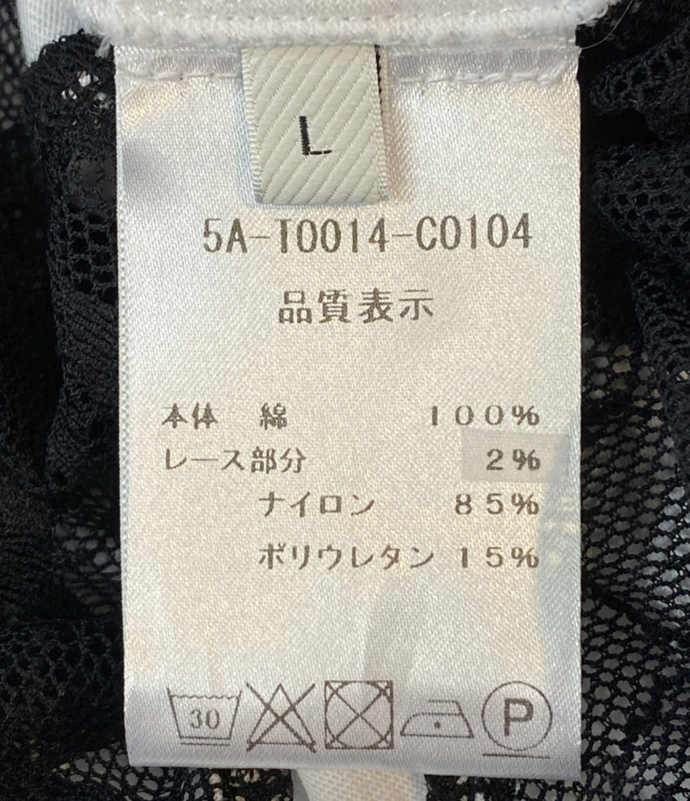 NINA RICCI レースインサート半袖Tシャツ 5A-T0014-C0104 レディース SIZE L ニナリッチ