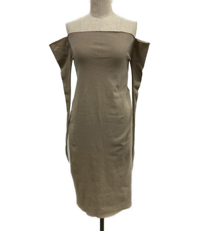 ISSEY MIYAKE A-POC ワンピース IM83KG921 ベージュ系 オフショルダー レディース SIZE 2 イッセイミヤケ エイポック インサイド
