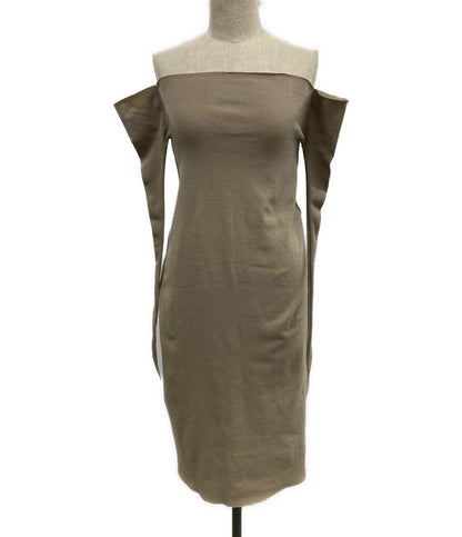 ISSEY MIYAKE A-POC ワンピース IM83KG921 ベージュ系 オフショルダー レディース SIZE 2 イッセイミヤケ エイポック インサイド