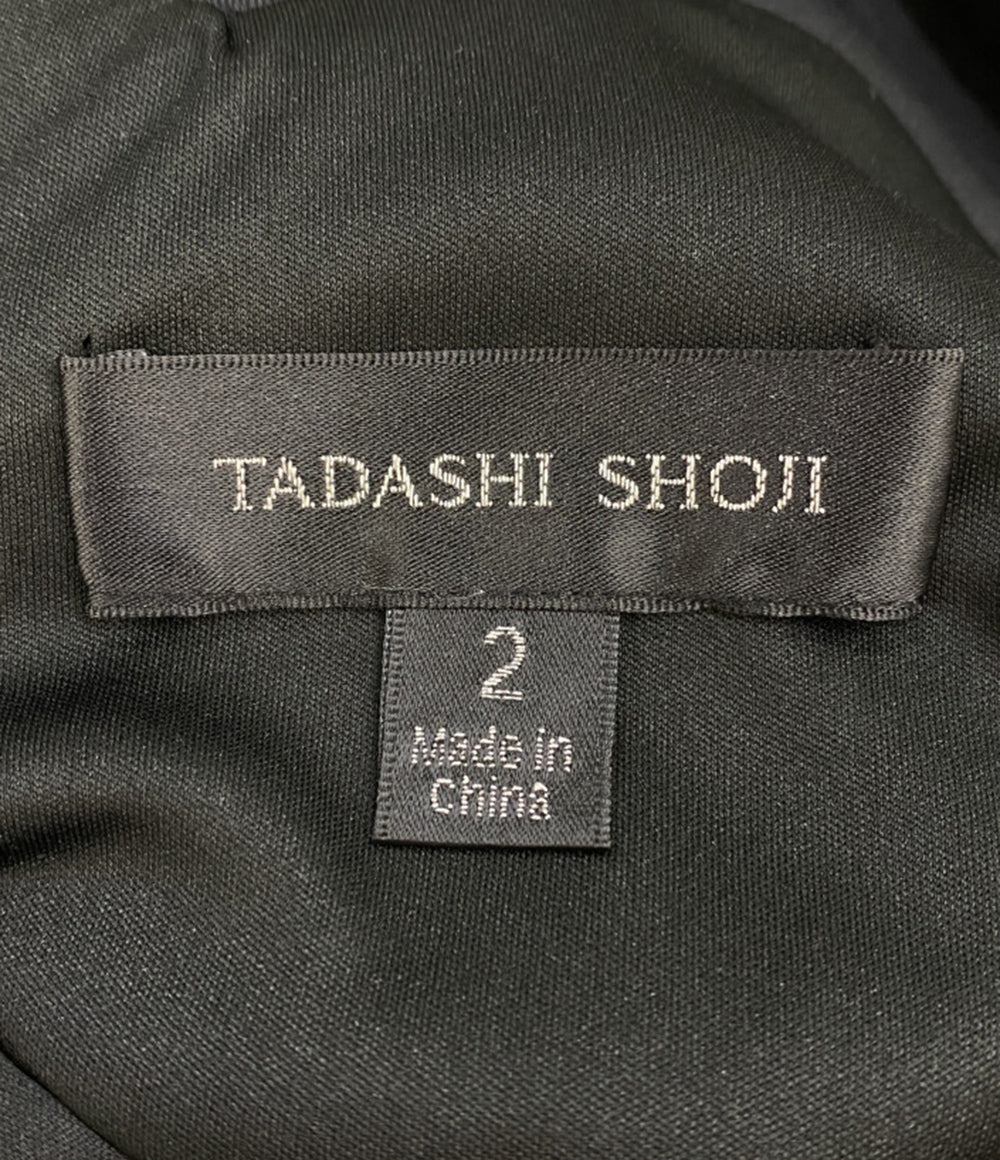 TADASHI SHOJI ブラック ベルト付フレンチスリーブワンピース レース レディース SIZE 2 タダシショージ