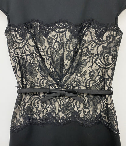 TADASHI SHOJI ブラック ベルト付フレンチスリーブワンピース レース レディース SIZE 2 タダシショージ