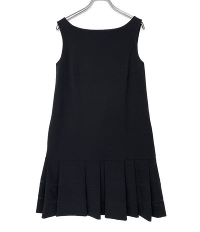 foxey ノースリーブワンピース 29071 プリーツ ブラック レディース SIZE 38 フォクシー