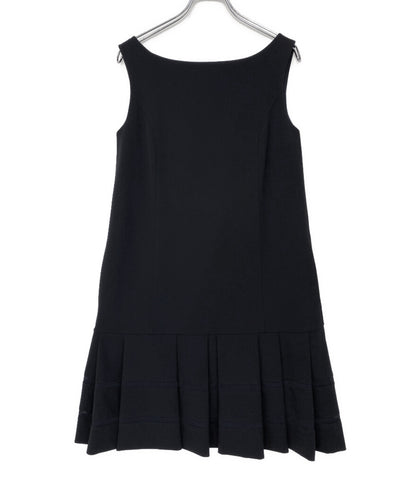 foxey ノースリーブワンピース 29071 プリーツ ブラック レディース SIZE 38 フォクシー