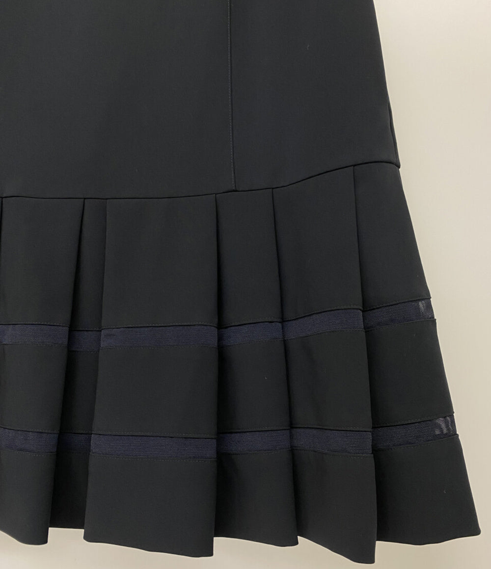 foxey ノースリーブワンピース 29071 プリーツ ブラック レディース SIZE 38 フォクシー
