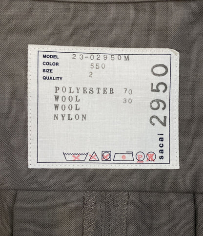 sacai 半袖シャツ Suiting Shirt 23SS 23-02950M レディース SIZE 2 サカイ