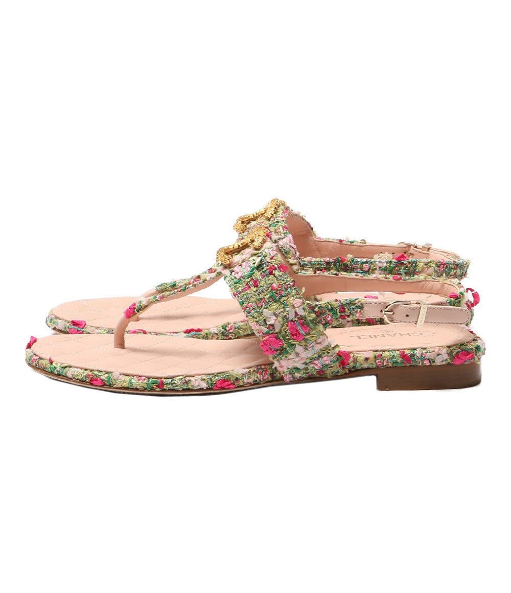 CHANEL ツイードサンダル ココマーク G36881 レディース SIZE 37.5C シャネル