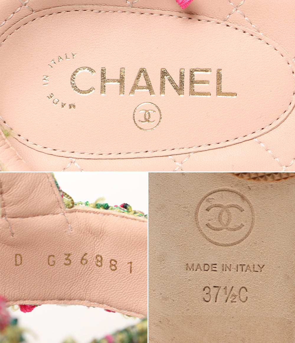 CHANEL ツイードサンダル ココマーク G36881 レディース SIZE 37.5C シャネル
