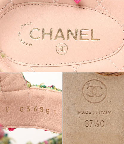 CHANEL ツイードサンダル ココマーク G36881 レディース SIZE 37.5C シャネル