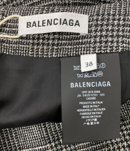 BALENCIAGA アシンメトリスカート グレンチェック 518170 レディース SIZE 38 バレンシアガ