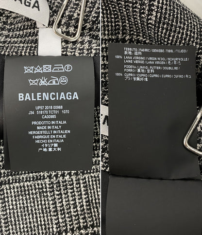 BALENCIAGA アシンメトリスカート グレンチェック 518170 レディース SIZE 38 バレンシアガ
