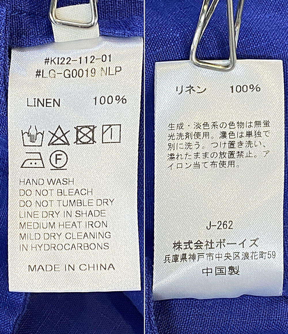 le glazik リネンノースリーブワンピース ブルー LG-G0019 レディース SIZE 36 ルグラジック