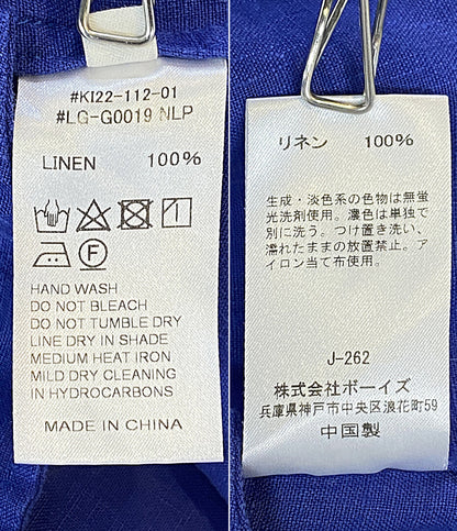 le glazik リネンノースリーブワンピース ブルー LG-G0019 レディース SIZE 36 ルグラジック